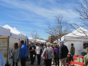 People enjoying the Railyard